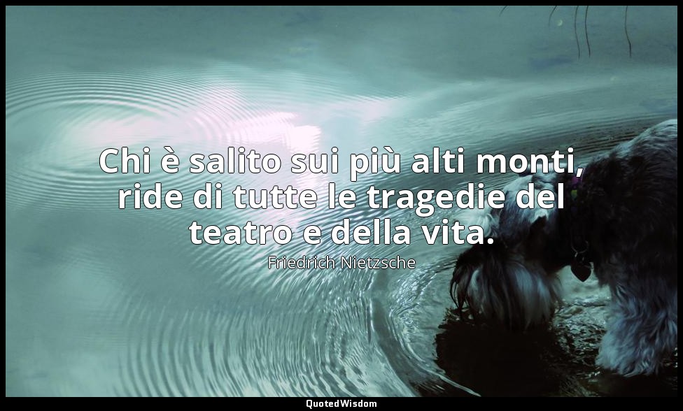 Chi è salito sui più alti monti, ride di tutte le tragedie del teatro e della vi — Friedrich Nietzsche