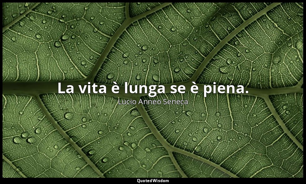 La vita è lunga se è piena. (93, 2) — Lucio Anneo Seneca