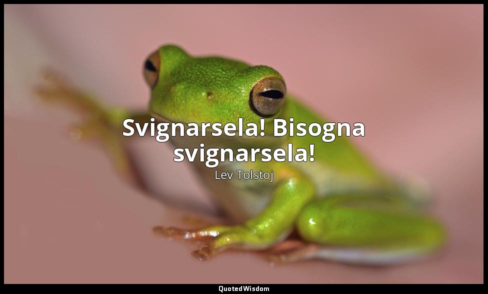 Svignarsela! Bisogna svignarsela! — Lev Tolstoj