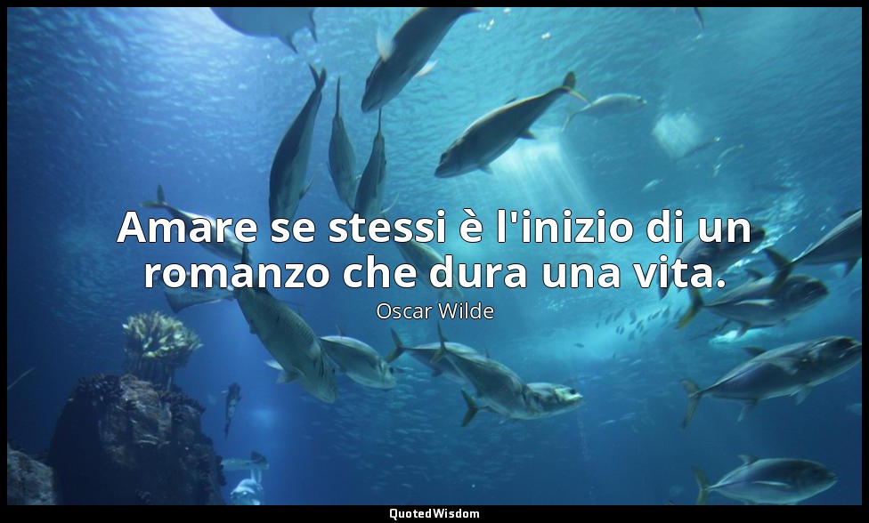 Amare se stessi è l'inizio di un romanzo che dura una vita. — Oscar Wilde