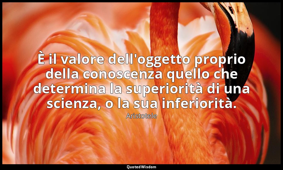 È il valore dell'oggetto proprio della conoscenza quello che determina la superi — Aristotele