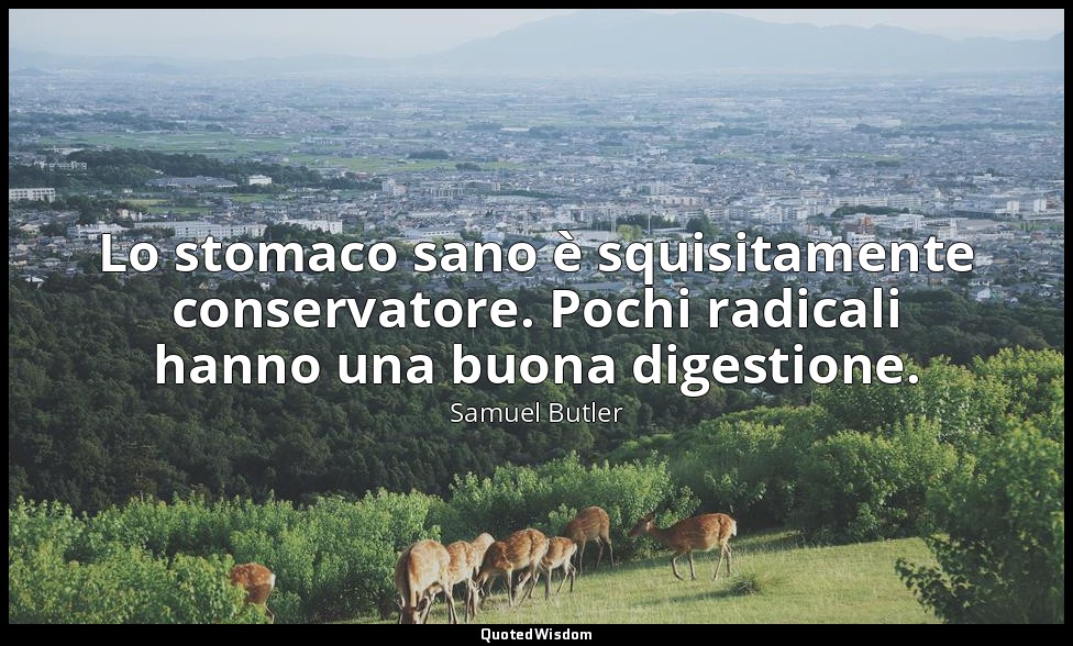 Lo stomaco sano è squisitamente conservatore. Pochi radicali hanno una buona dig — Samuel Butler