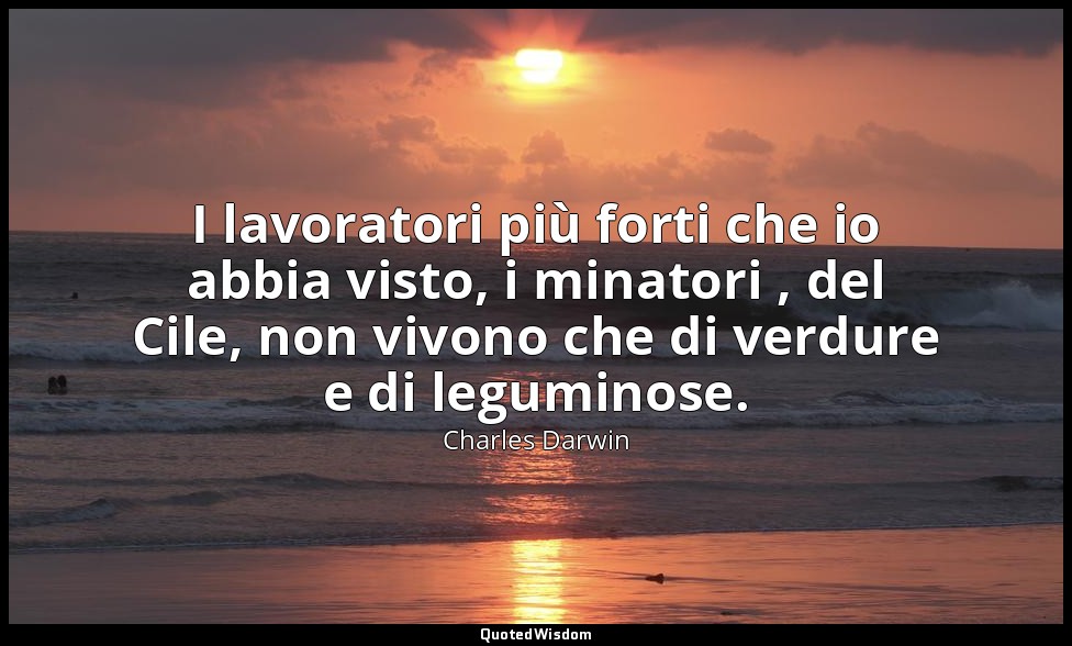 I lavoratori più forti che io abbia visto, i minatori , del Cile, non vivono che — Charles Darwin