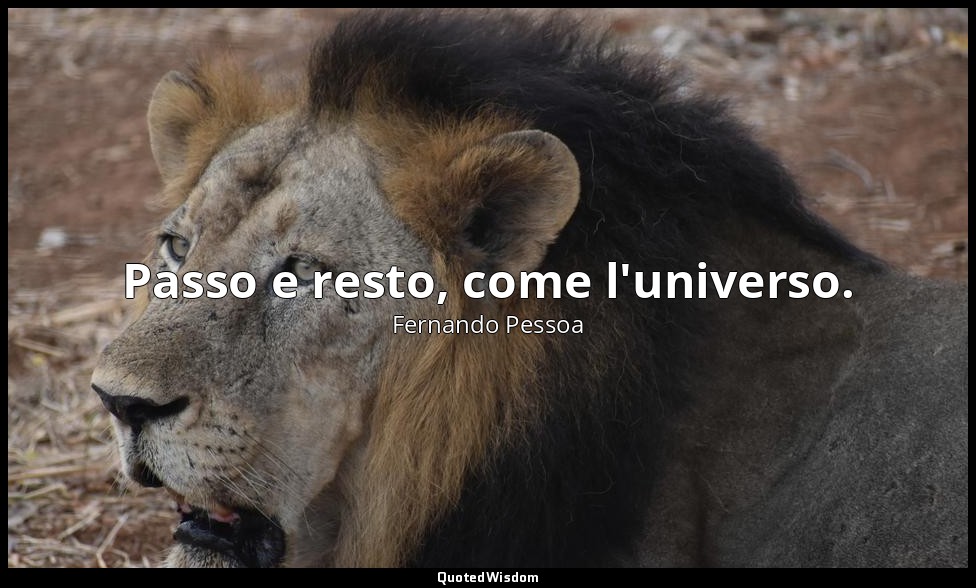 Passo e resto, come l'universo. (da Fantasie di interludio , p. 215) — Fernando Pessoa