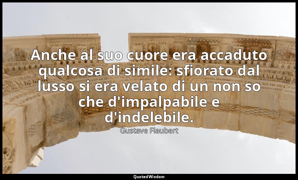 Anche al suo cuore era accaduto qualcosa di simile: sfiorato dal lusso si era ve — Gustave Flaubert