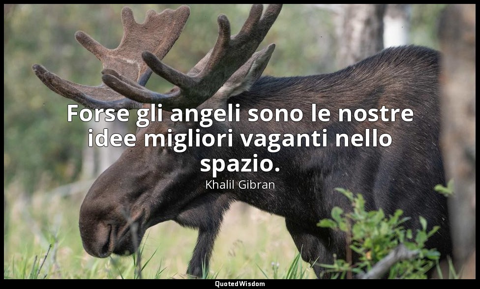 Forse gli angeli sono le nostre idee migliori vaganti nello spazio. — Khalil Gibran