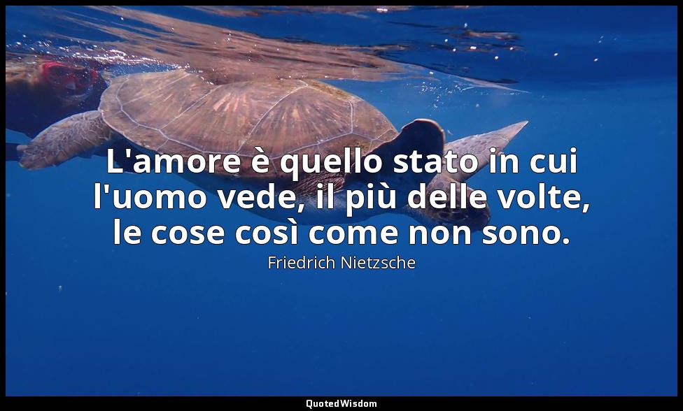 L'amore è quello stato in cui l'uomo vede, il più delle volte, le cose così come — Friedrich Nietzsche