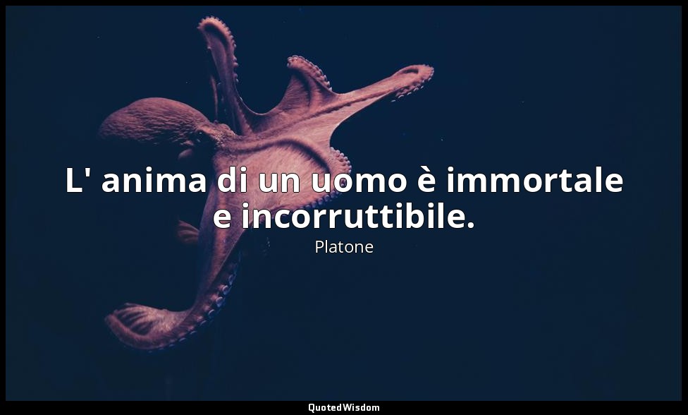 L' anima di un uomo è immortale e incorruttibile. — Platone