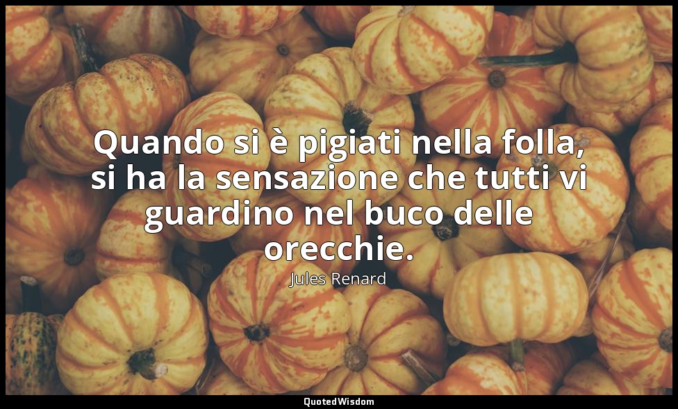 Quando si è pigiati nella folla, si ha la sensazione che tutti vi guardino nel b — Jules Renard