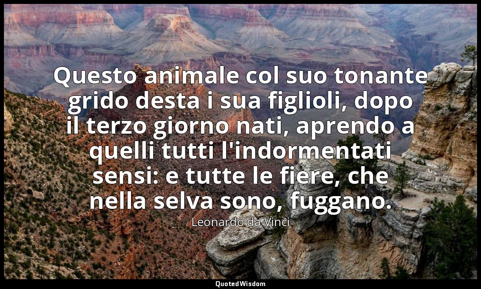 Questo animale col suo tonante grido desta i sua figlioli, dopo il terzo giorno  — Leonardo da Vinci