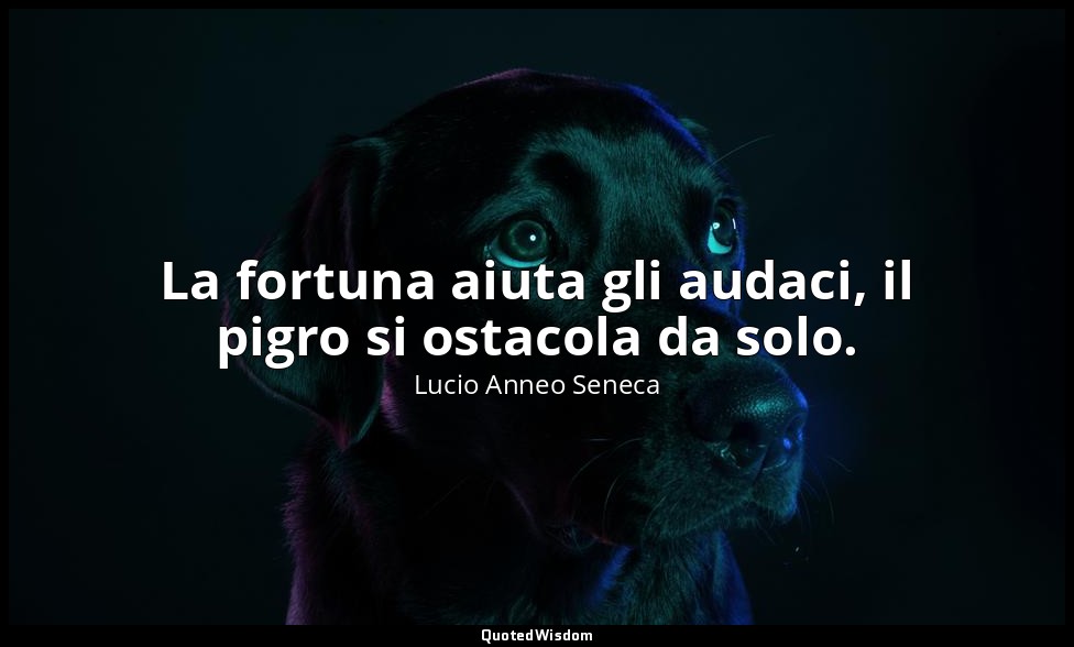 La fortuna aiuta gli audaci, il pigro si ostacola da solo. — Lucio Anneo Seneca