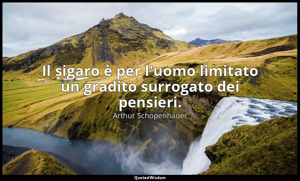 Il sigaro è per l'uomo limitato un gradito surrogato dei pensieri. — Arthur Schopenhauer