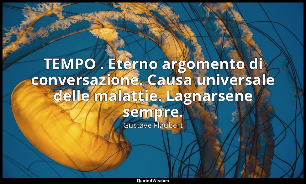TEMPO . Eterno argomento di conversazione. Causa universale delle malattie. Lagn — Gustave Flaubert