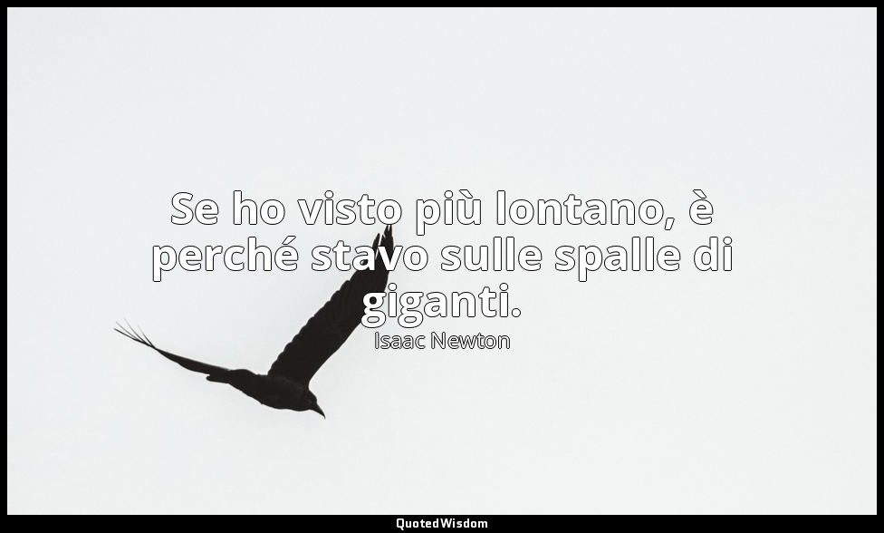 Se ho visto più lontano, è perché stavo sulle spalle di giganti. — Isaac Newton