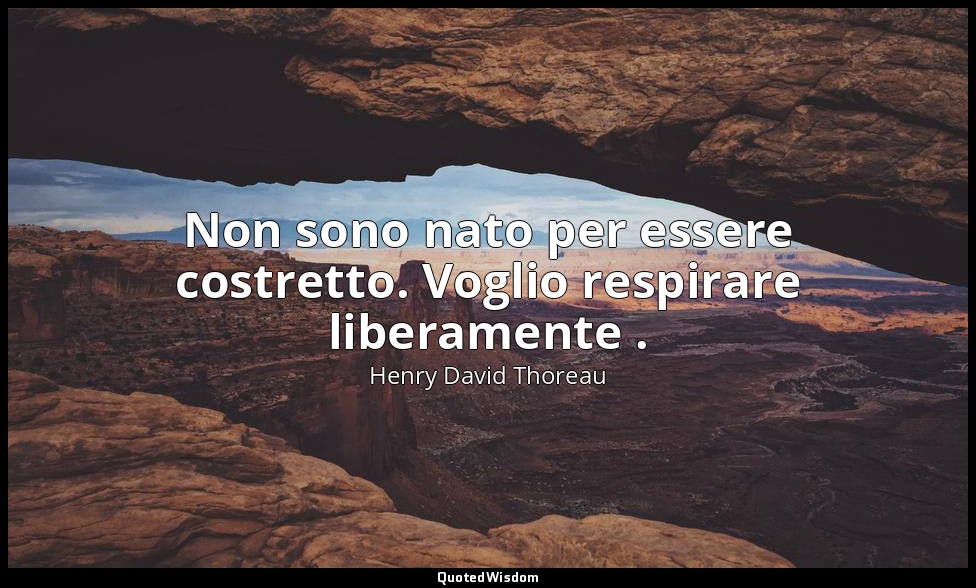 Non sono nato per essere costretto. Voglio respirare liberamente . — Henry David Thoreau