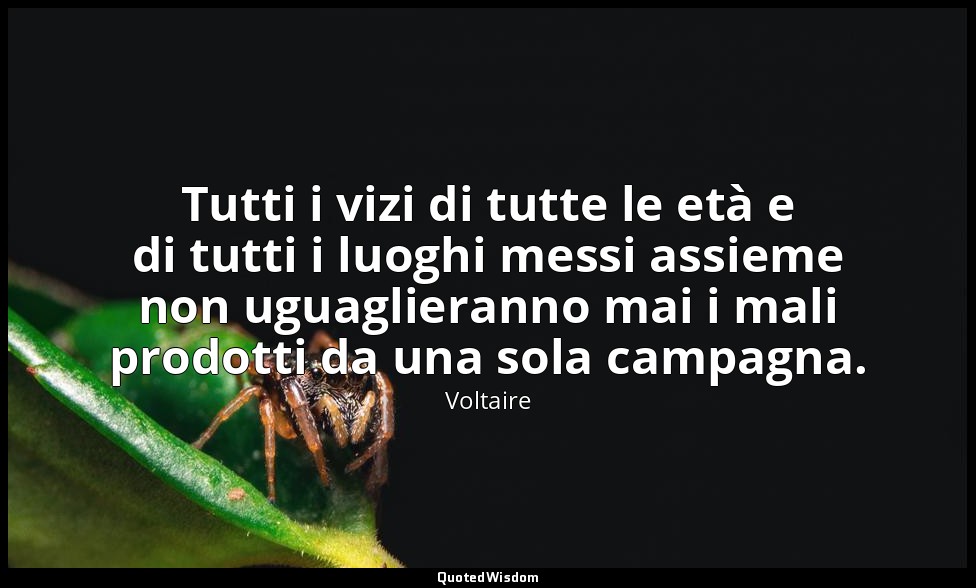 Tutti i vizi di tutte le età e di tutti i luoghi messi assieme non uguaglieranno — Voltaire