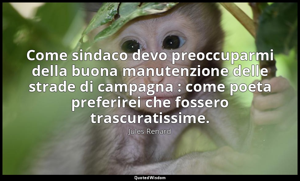 Come sindaco devo preoccuparmi della buona manutenzione delle strade di campagna — Jules Renard