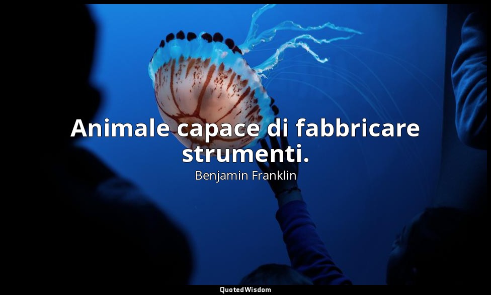 Animale capace di fabbricare strumenti. — Benjamin Franklin