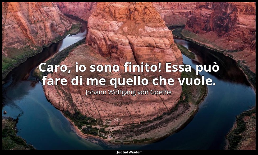 Caro, io sono finito! Essa può fare di me quello che vuole. — Johann Wolfgang von Goethe