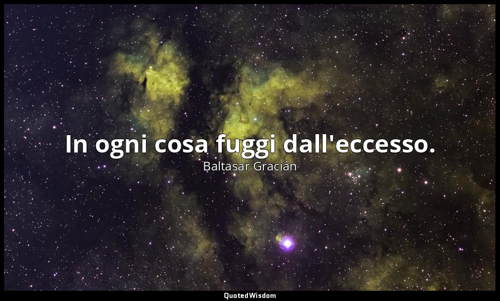 In ogni cosa fuggi dall'eccesso. — Baltasar Gracián