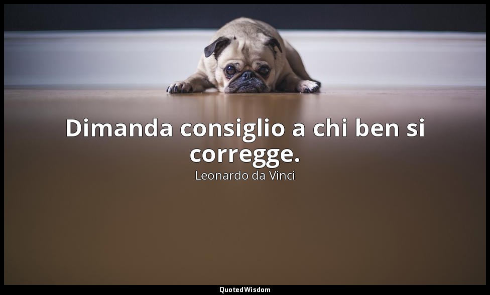 Dimanda consiglio a chi ben si corregge. — Leonardo da Vinci