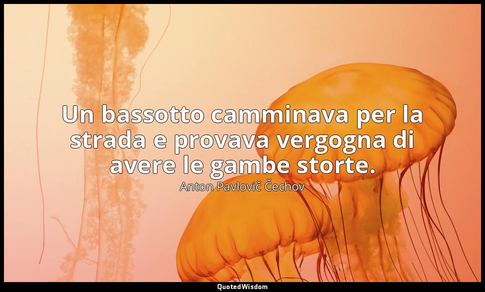 Un bassotto camminava per la strada e provava vergogna di avere le gambe storte. — Anton Pavlovič Čechov
