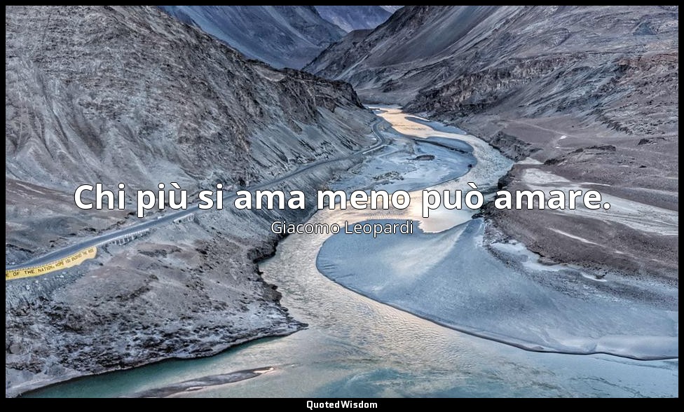 Chi più si ama meno può amare. — Giacomo Leopardi