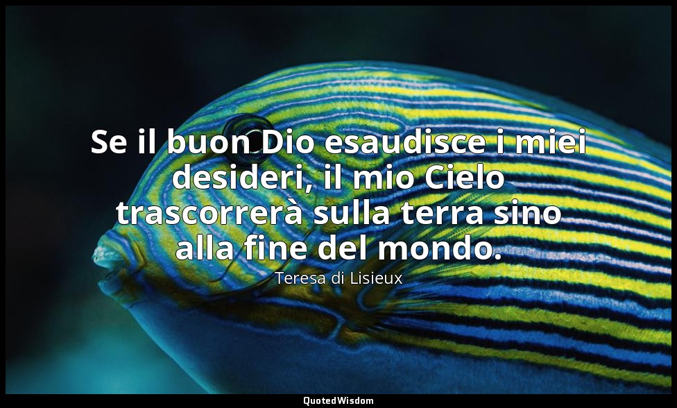 Se il buon Dio esaudisce i miei desideri, il mio Cielo trascorrerà sulla terra s — Teresa di Lisieux