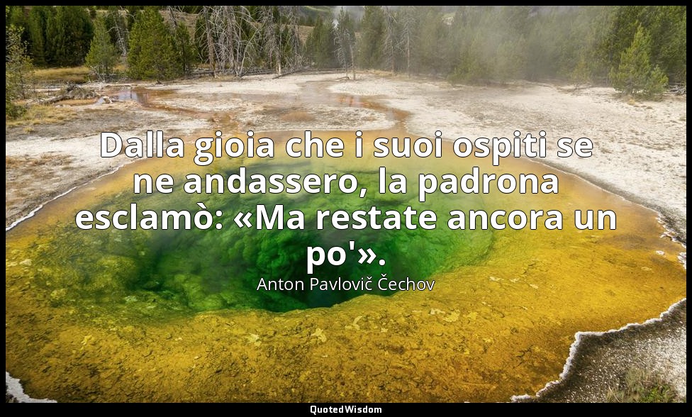 Dalla gioia che i suoi ospiti se ne andassero, la padrona esclamò: «Ma restate a — Anton Pavlovič Čechov