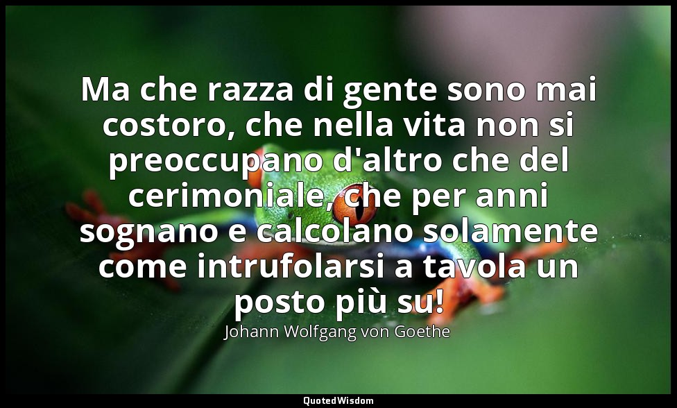 Ma che razza di gente sono mai costoro, che nella vita non si preoccupano d'altr — Johann Wolfgang von Goethe