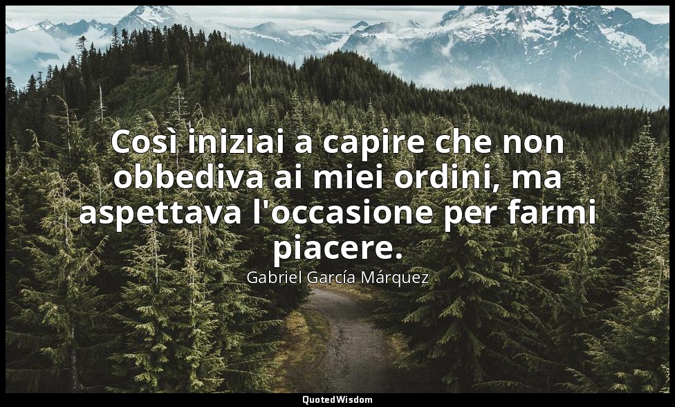 Così iniziai a capire che non obbediva ai miei ordini, ma aspettava l'occasione  — Gabriel García Márquez