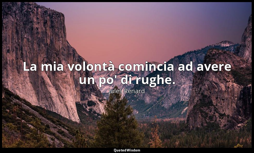 La mia volontà comincia ad avere un po' di rughe. (24 marzo 1898; Vergani, p. 14 — Jules Renard