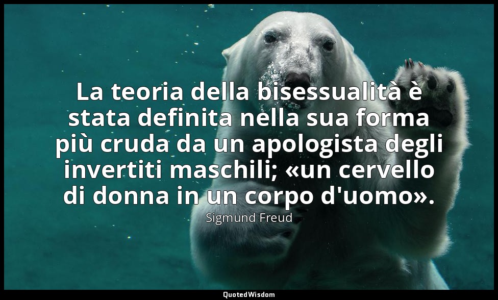 La teoria della bisessualità è stata definita nella sua forma più cruda da un ap — Sigmund Freud