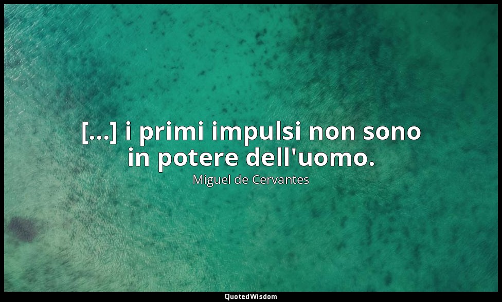[...] i primi impulsi non sono in potere dell'uomo. (don Chisciotte: XX, 2007) — Miguel de Cervantes