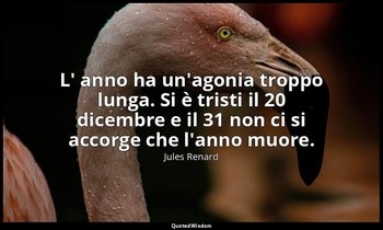 L' anno ha un'agonia troppo lunga. Si è tristi il 20 dicembre e il 31 non ci si  — Jules Renard