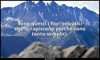 Sono questi i fiori selvatici che lo rapiscono perché sono tanto semplici. — Teresa di Lisieux