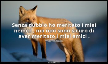 Senza dubbio ho meritato i miei nemici , ma non sono sicuro di aver meritato i m — Walt Whitman