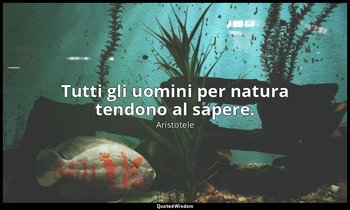 Tutti gli uomini per natura tendono al sapere. — Aristotele