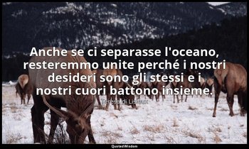 Anche se ci separasse l'oceano, resteremmo unite perché i nostri desideri sono g — Teresa di Lisieux