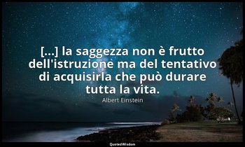 [...] la saggezza non è frutto dell'istruzione ma del tentativo di acquisirla ch — Albert Einstein