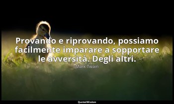 Provando e riprovando, possiamo facilmente imparare a sopportare le avversità. D — Mark Twain