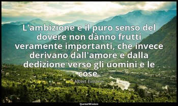 L'ambizione e il puro senso del dovere non dànno frutti veramente importanti, ch — Albert Einstein
