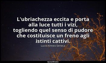 L'ubriachezza eccita e porta alla luce tutti i vizi, togliendo quel senso di pud — Lucio Anneo Seneca