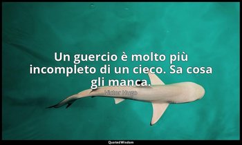 Un guercio è molto più incompleto di un cieco. Sa cosa gli manca. — Victor Hugo