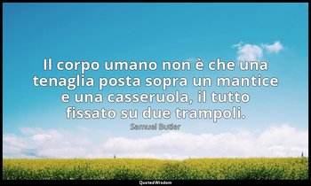 Il corpo umano non è che una tenaglia posta sopra un mantice e una casseruola, i — Samuel Butler