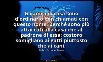 Gli amici di casa sono d'ordinario ben chiamati con questo nome, perché sono più — Arthur Schopenhauer