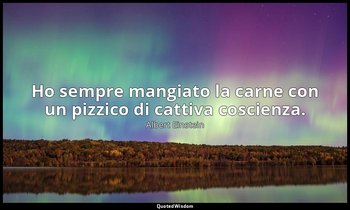 Ho sempre mangiato la carne con un pizzico di cattiva coscienza. — Albert Einstein