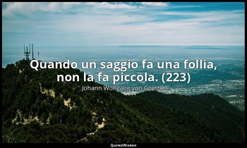 Quando un saggio fa una follia, non la fa piccola. (223) — Johann Wolfgang von Goethe