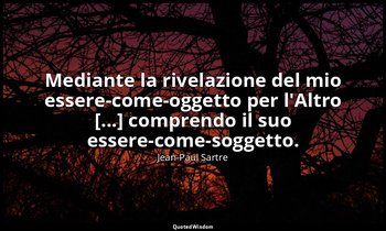 Mediante la rivelazione del mio essere-come-oggetto per l'Altro [...] comprendo  — Jean-Paul Sartre