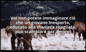 Voi non potete immaginare ciò che un giovane inesperto, educato alla maniera sba — Ivan Sergeevič Turgenev